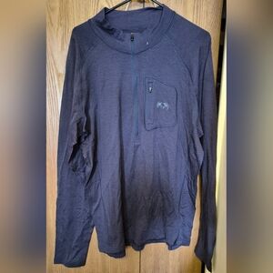 Kuiu Nuyran Merino Lightweight 90% Wool Men's 1/2 Zip Pullover XL Black